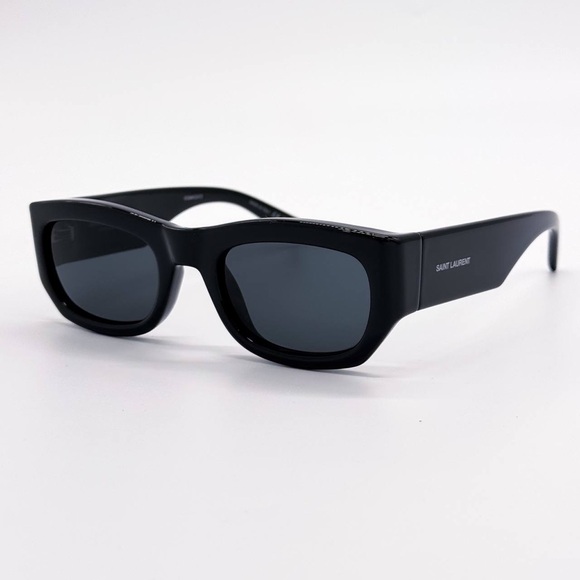 NEW SAINT LAURENT SL 713 001 SQUARE BLACK GREY UNISEX SL713 001 SUNGLASSES - Picture 1 of 12